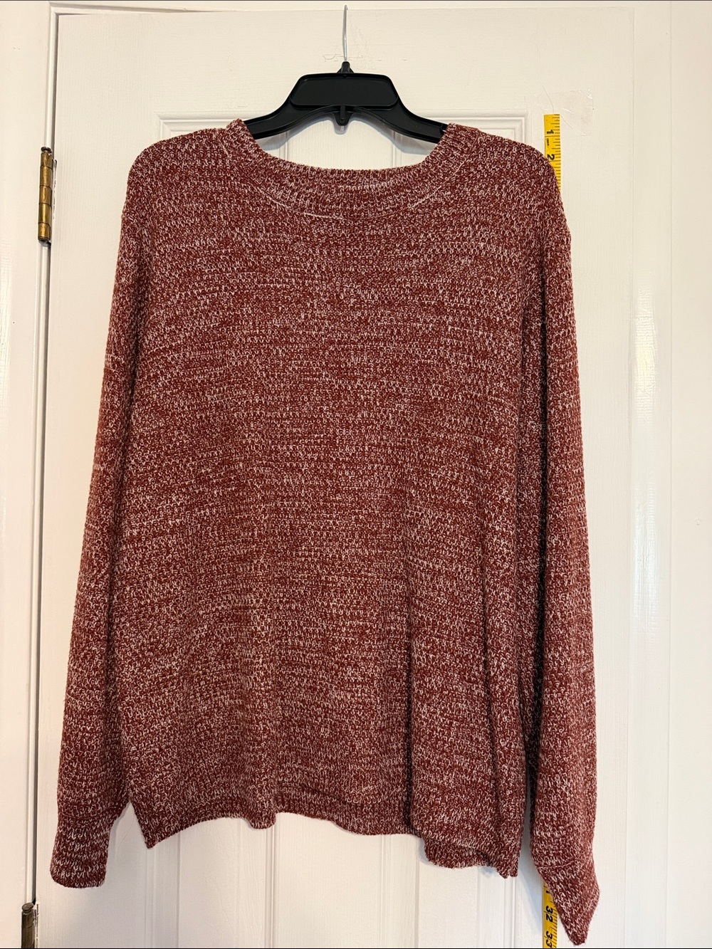 Zenana Outfitters Marled Rust Crewneck Sweater
